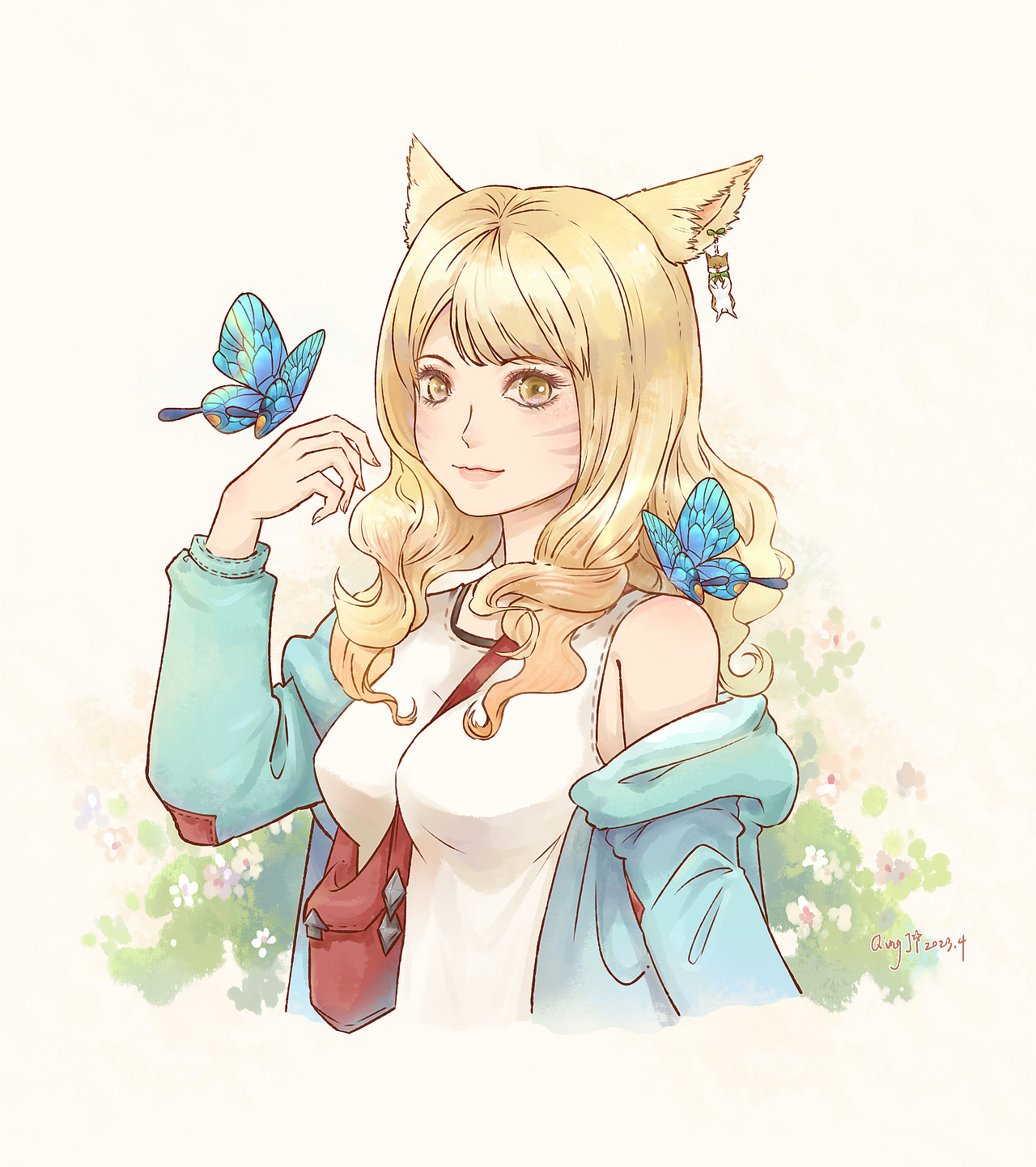 FF14同人 金发猫娘（图ZMzQ1NDM0NDY4） - 创作习作 - 站酷设计师青棘吃烤鸭原创素材 - 站酷ZCOOL