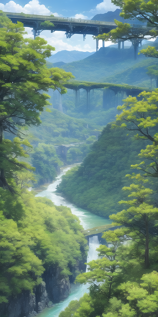晴空,山脉,森林,河流（图ZMzMwMjE5NDUy） - AI作品 - 站酷设计师绘画小虾米原创素材 - 站酷ZCOOL