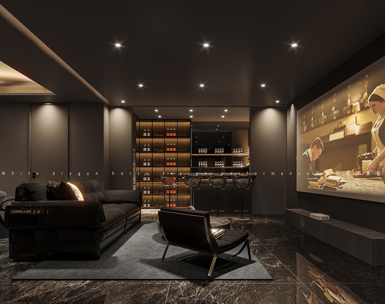 地下娱乐室深色系