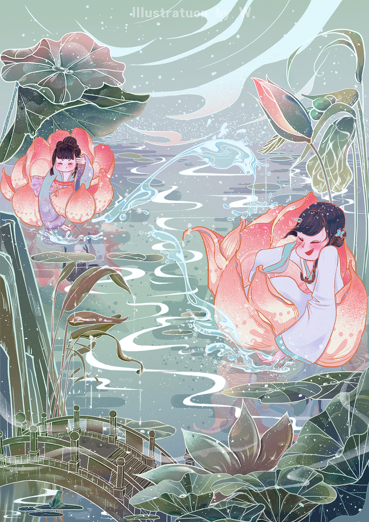 国潮插画-四季之夏