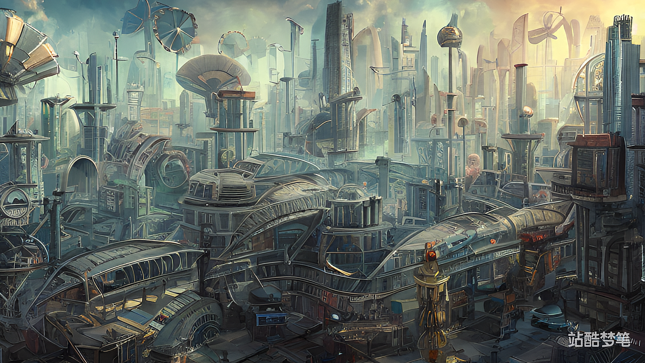 #站酷梦笔#机械迷城,插画