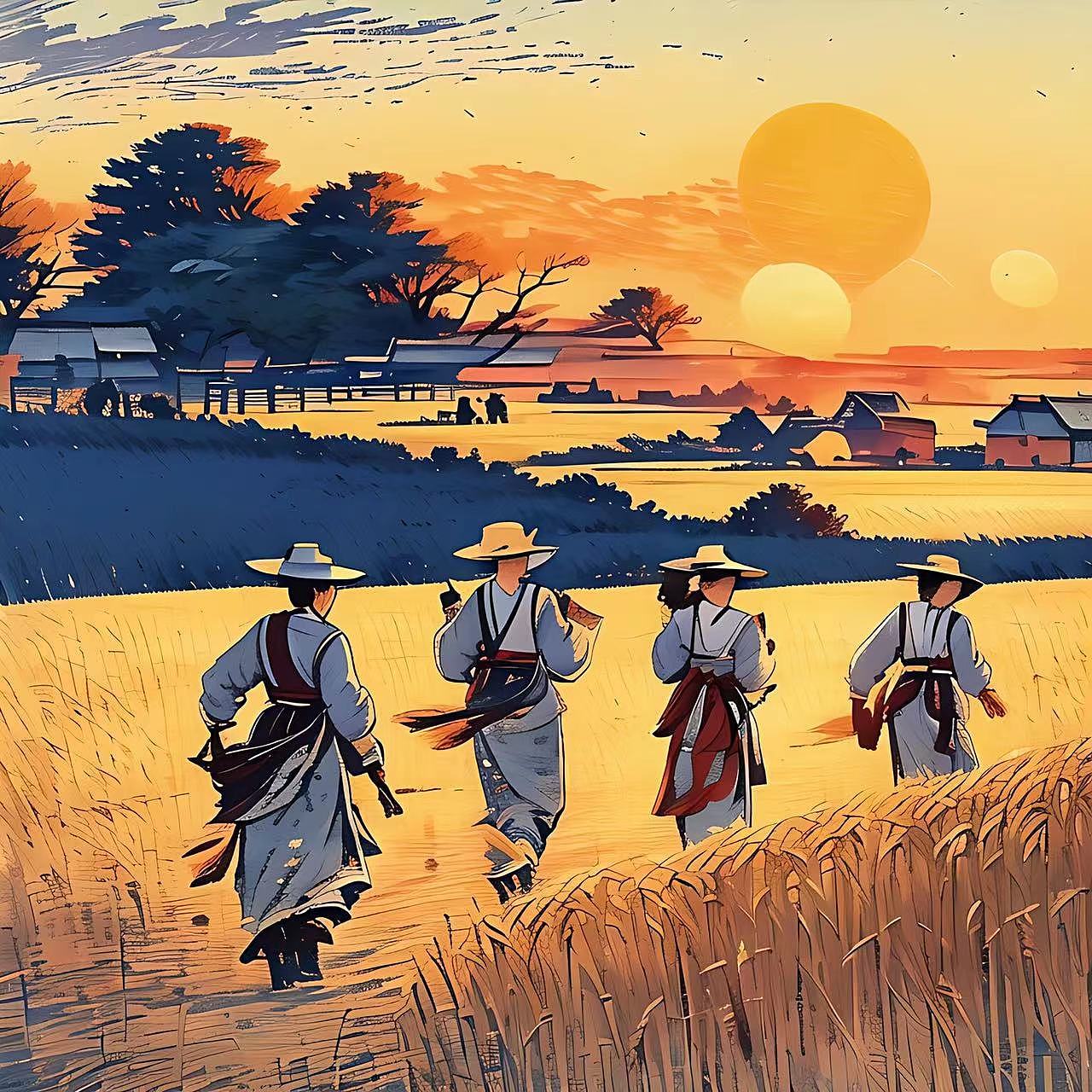 五一劳动系列插画