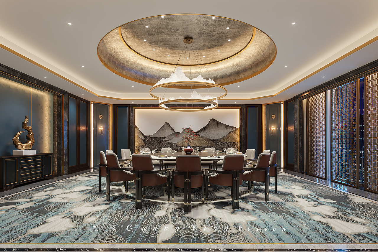 新中式餐饮会所（图ZMzUzOTg5NDky） - 家装设计 - 站酷设计师做效果图的媛媛原创素材 - 站酷ZCOOL