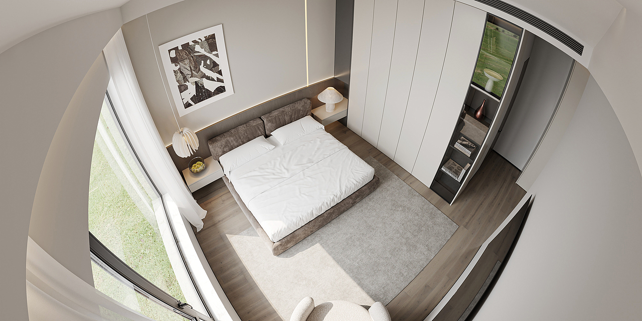 新作｜现代 挑空 别墅卧室  