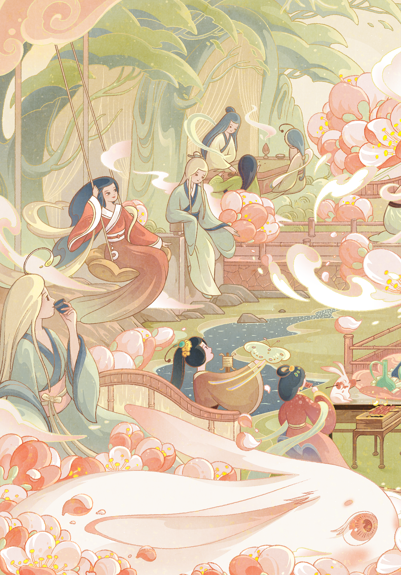 茶派桃花源+月曼清歌（图ZMzQyOTExMzIw） - 商业插画 - 站酷设计师层林CL原创素材 - 站酷ZCOOL