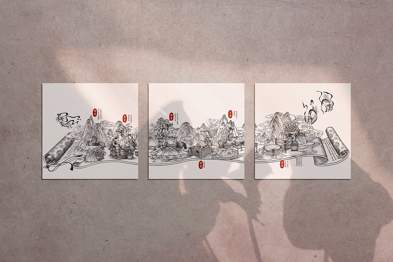 非遗插画——豆腐传统制作技艺(版画)（图ZMzE0NTI4MjAw） - 商业插画 - 站酷设计师樱桃亭原创素材 - 站酷ZCOOL