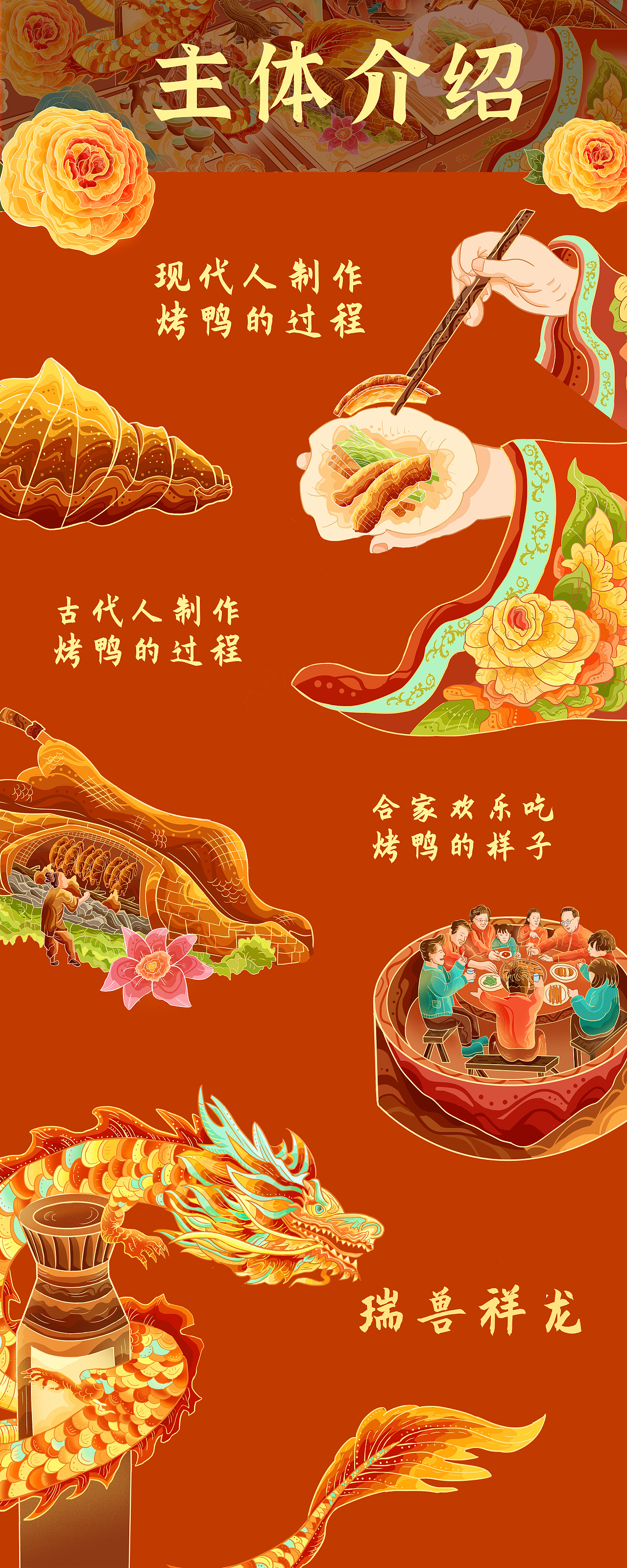 国潮插画—北京烤鸭