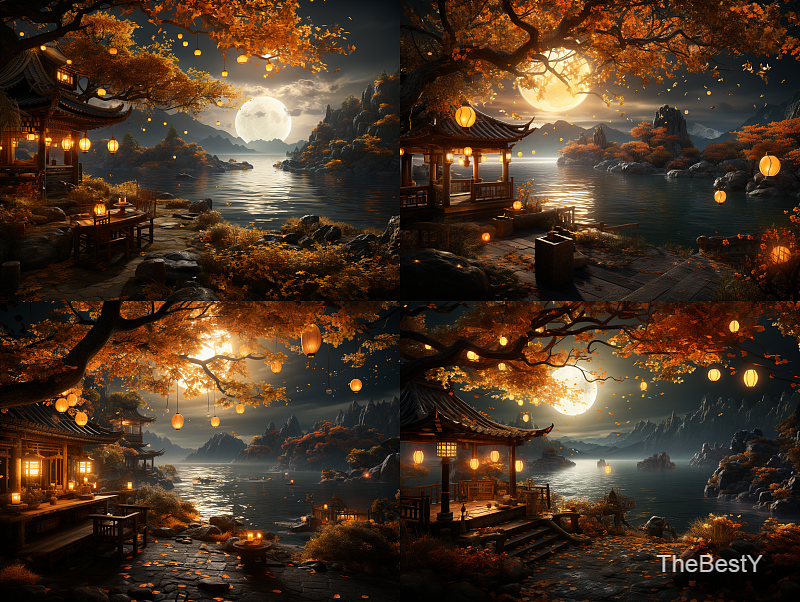 AI创作——基于Midjourney的中秋夜晚场景制作