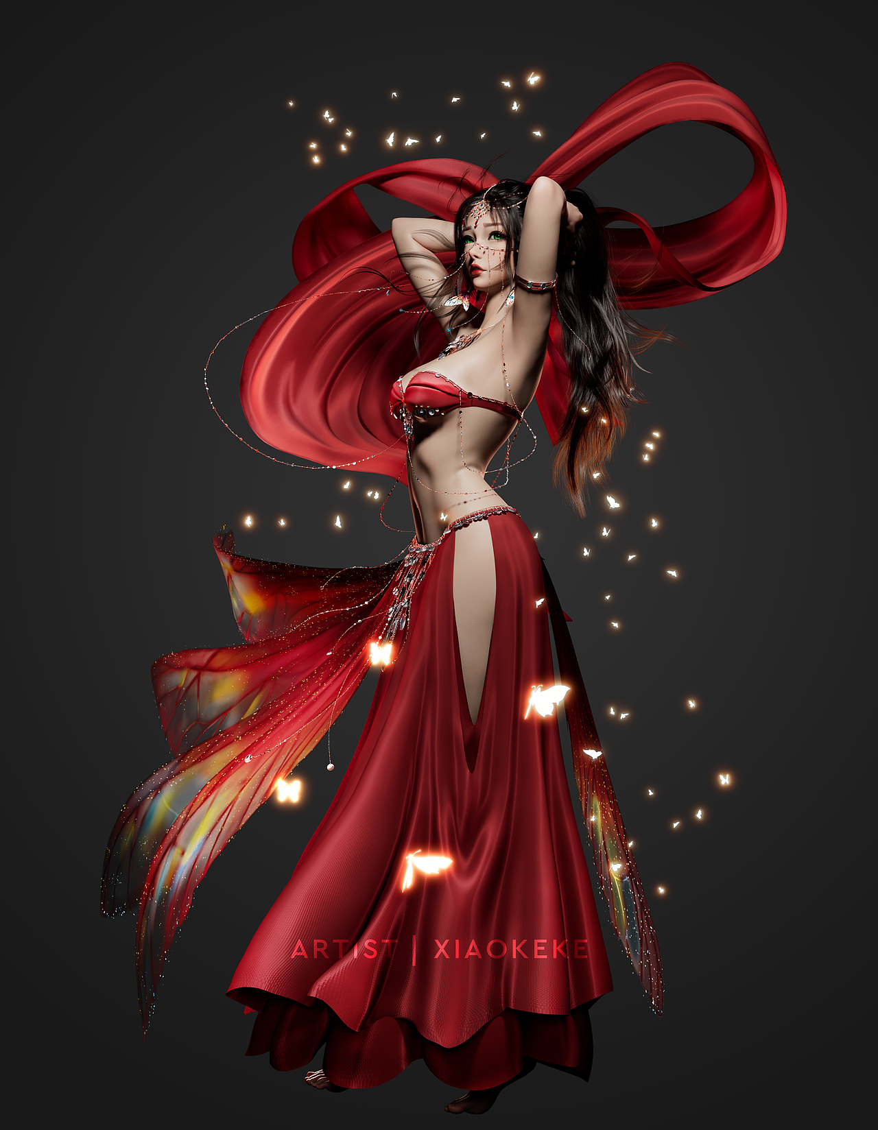 WLOP - 粉丝艺术（风曳公主-鬼刀）（图ZMzU3NTE1MTY0） - 人物/生物 - 站酷设计师小可可07原创素材 - 站酷ZCOOL