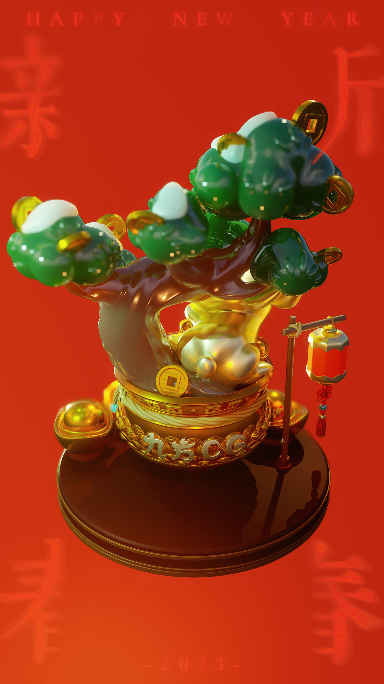 财神兔贺岁（含建模过程）（图ZMzI4MzMyMjAw） - 人物/生物 - 站酷设计师九方CG原创素材 - 站酷ZCOOL