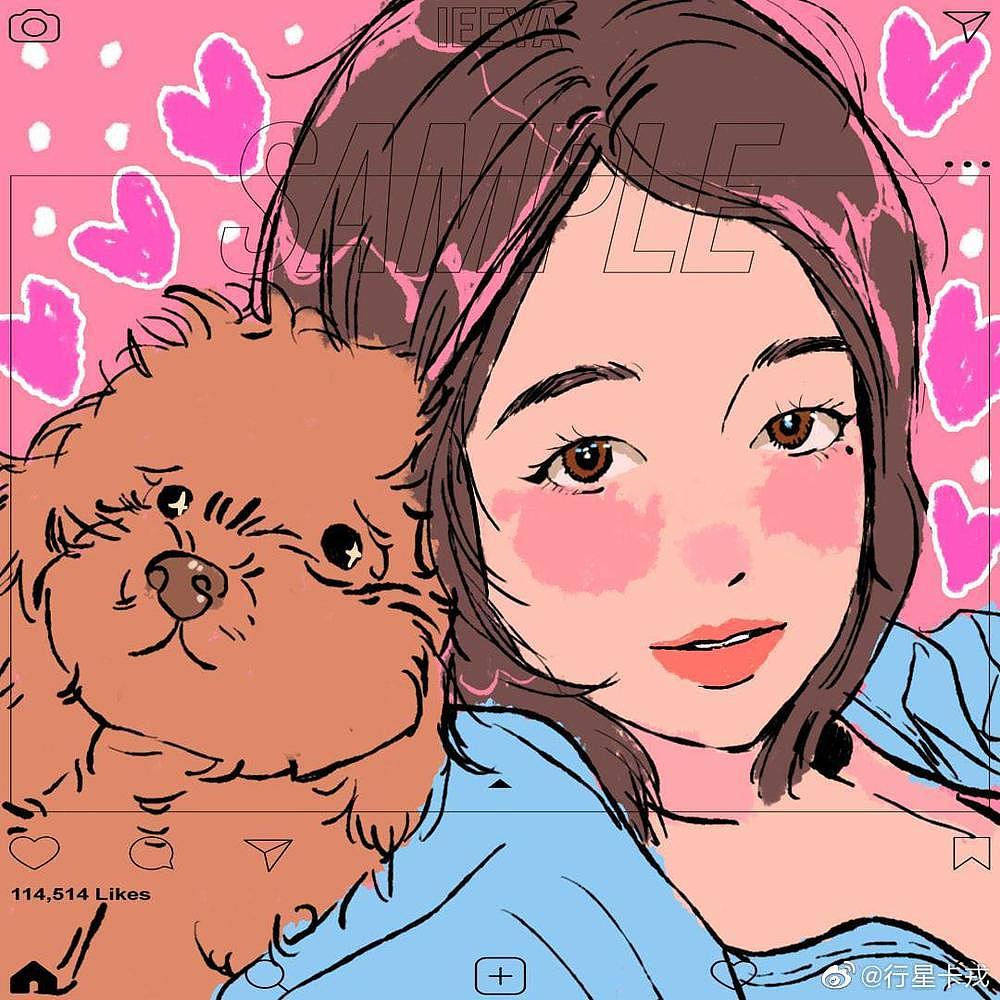 二次元潮流插画韩风平涂头像稿件系列