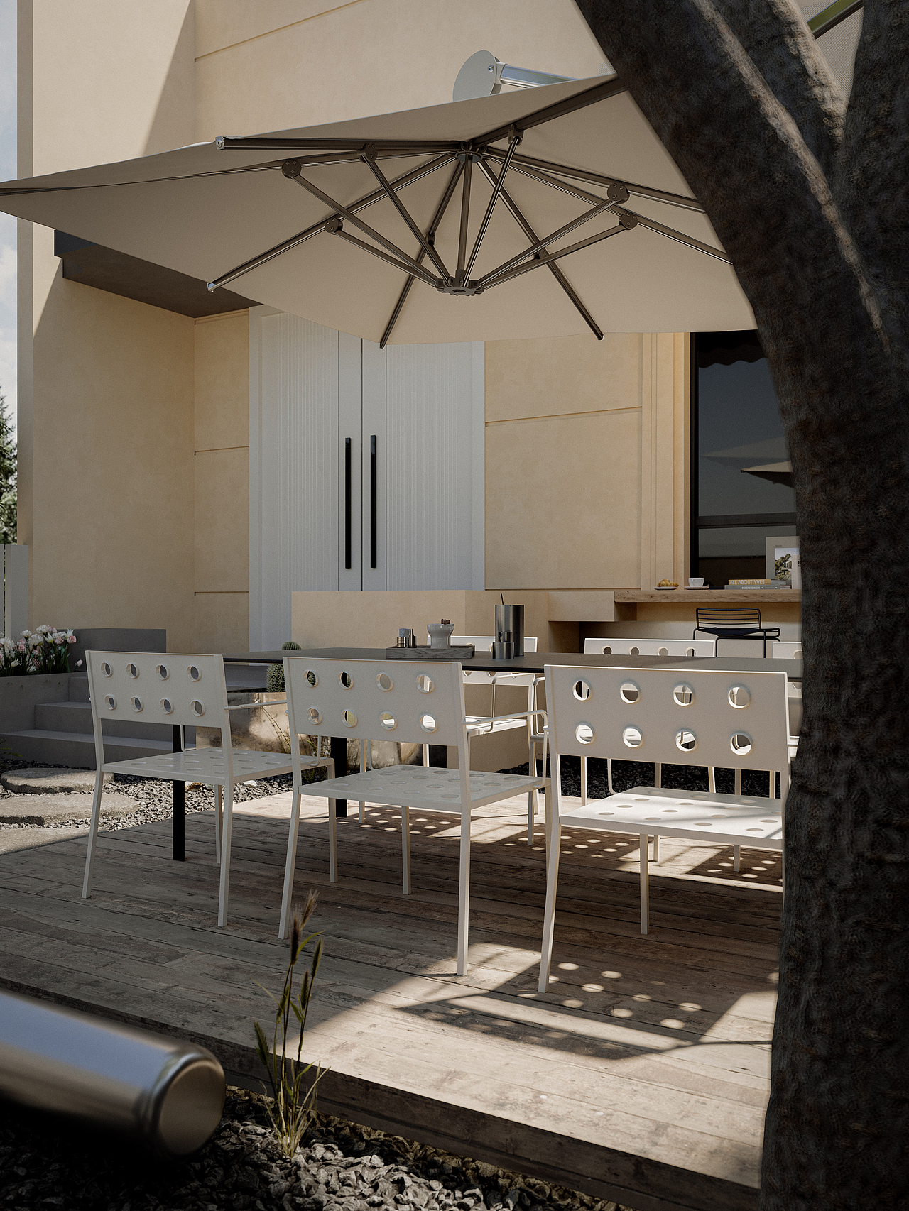 室外渲染ins风后花园