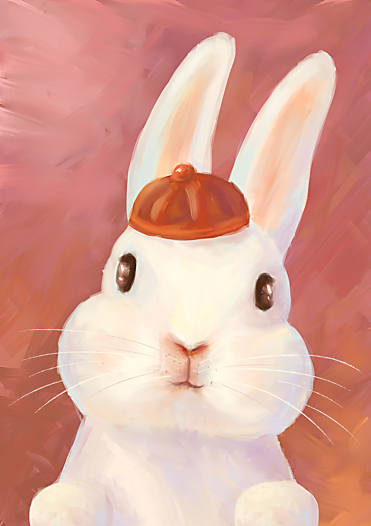 板繪插畫-戴帽子新年兔油畫#wow（圖ZMzE4MDIzMTUy） - 商業(yè)插畫 - 站酷設(shè)計師隱舟YiiZ原創(chuàng)素材 - 站酷ZCOOL