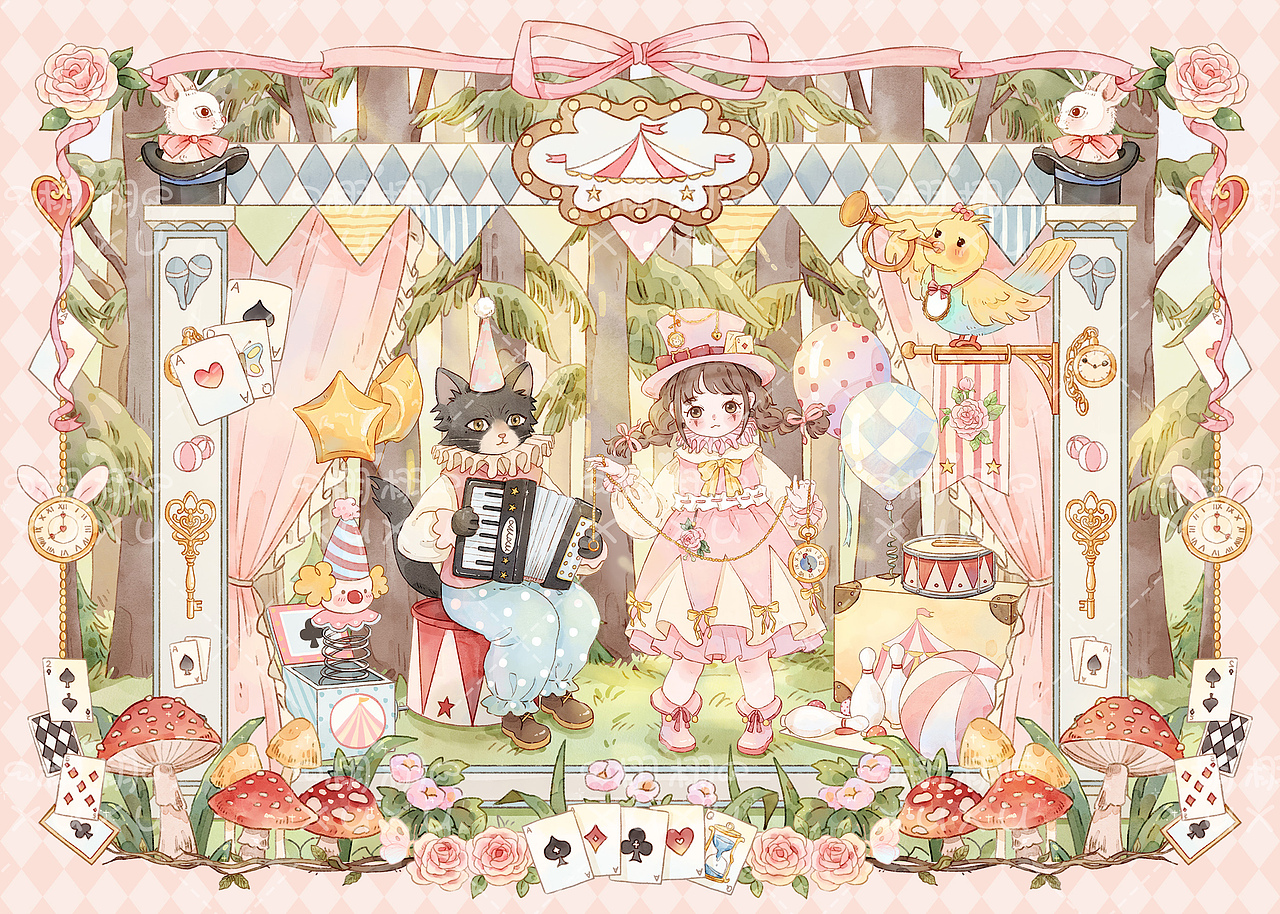 森林马戏团（图ZMzQzMjkxMDI0） - 艺术插画 - 站酷设计师栩栩不多原创素材 - 站酷ZCOOL