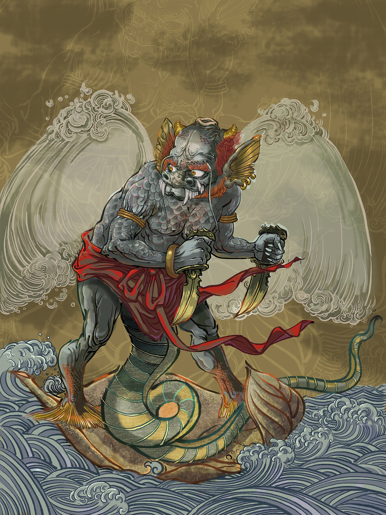 山海经神兽系列（图ZMzQ1OTQ3Nzcy） - 概念设定 - 站酷设计师一风老师原创素材 - 站酷ZCOOL
