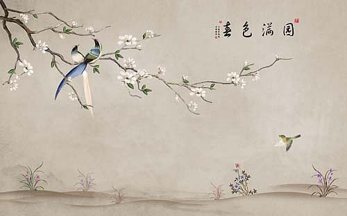 2023花鸟（图ZMzI4Nzc5OTg4） - 商业插画 - 站酷设计师新中式纱画图库原创素材 - 站酷ZCOOL