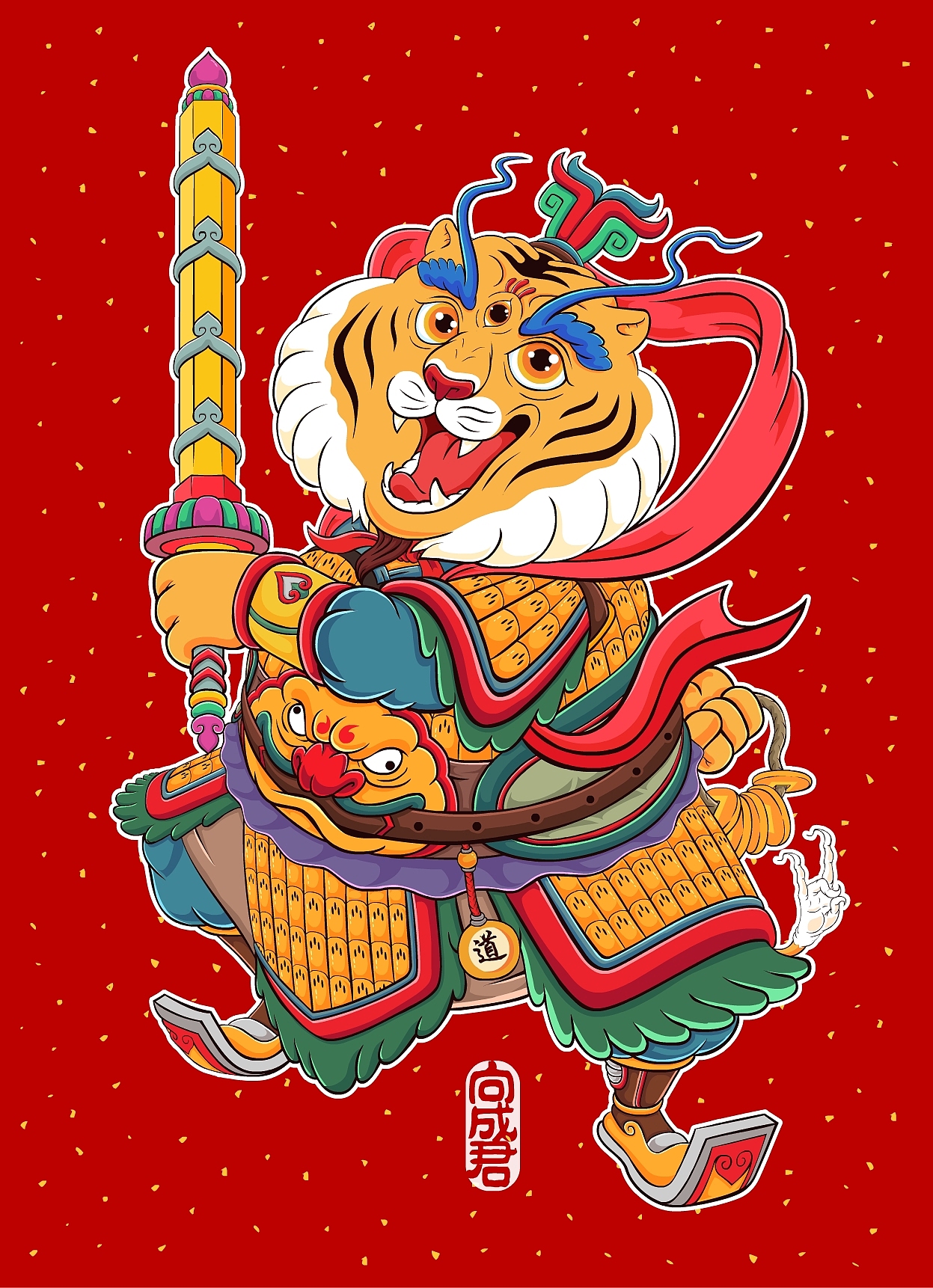 向成君原创画-《十二生肖门神》（图ZMzE3NDgxMDM2） - 商业插画 - 站酷设计师向成君原创素材 - 站酷ZCOOL
