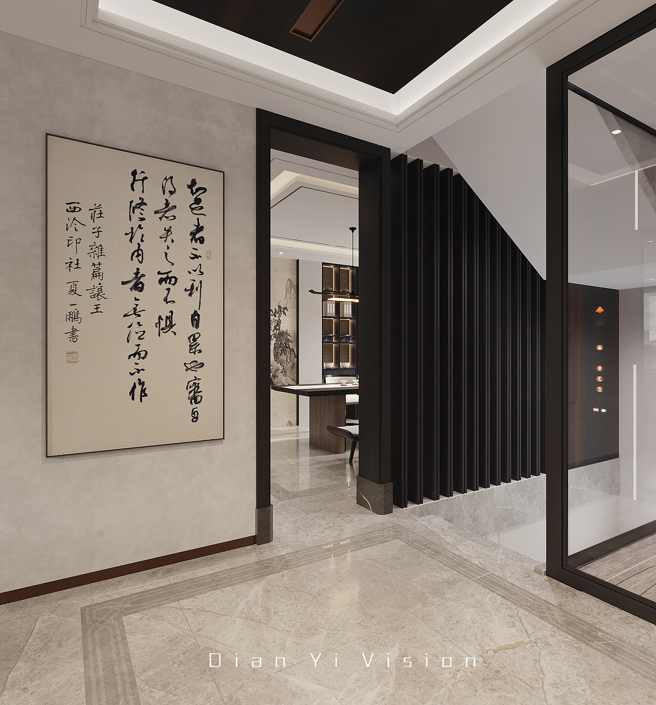 新中式别墅空间效果表现（图ZMzIxODU5ODky） - 家装设计 - 站酷设计师Max点意原创素材 - 站酷ZCOOL