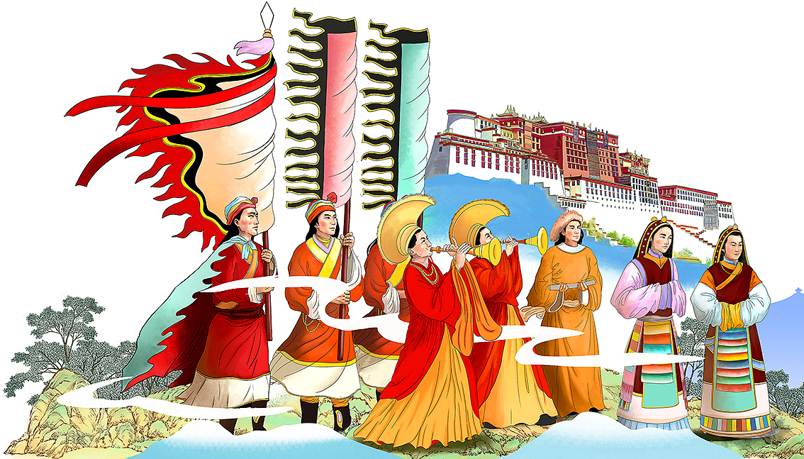 两幅古代人物层板画