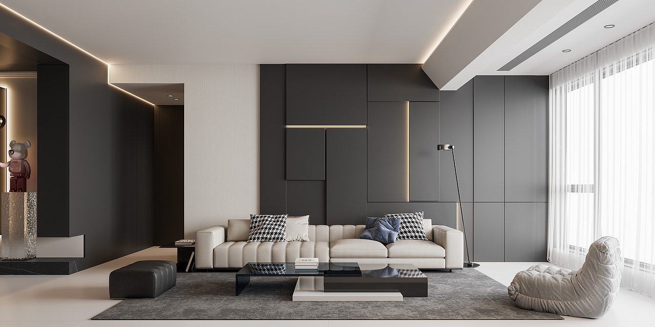 现代客餐厅——白龙马效果图