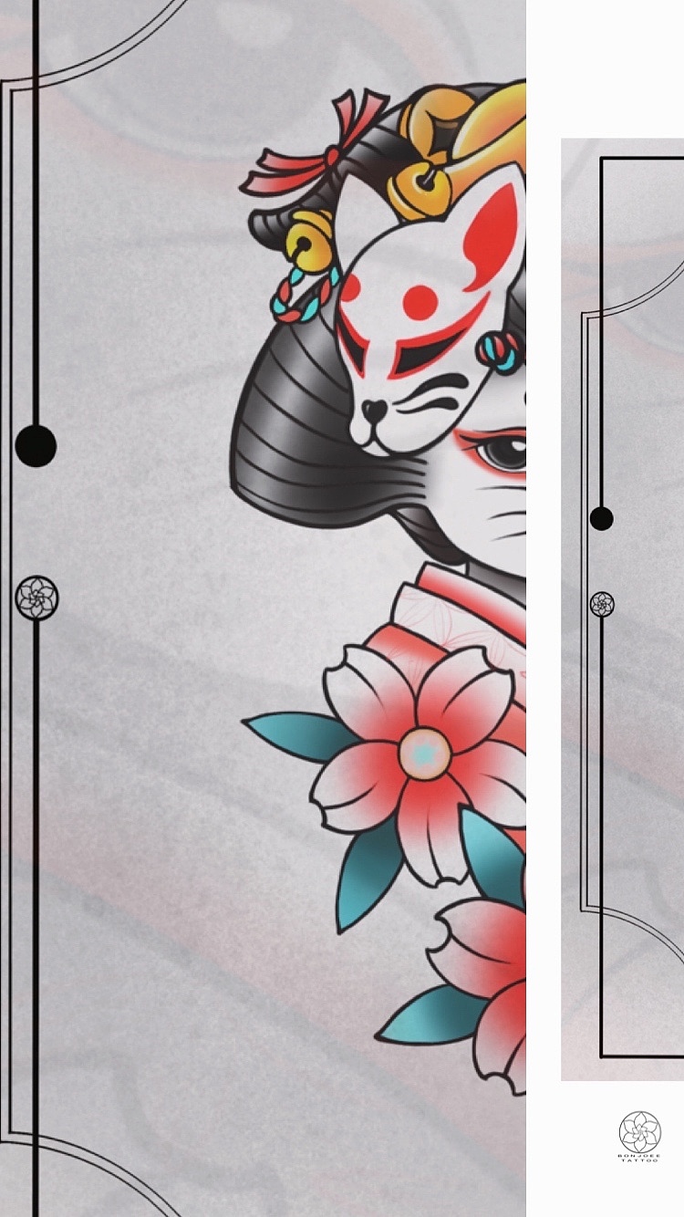 艺妓招财猫纹身图稿（图ZMjQwNjU5NjUy） - 商业插画 - 站酷设计师bonjoeetattoo原创素材 - 站酷ZCOOL