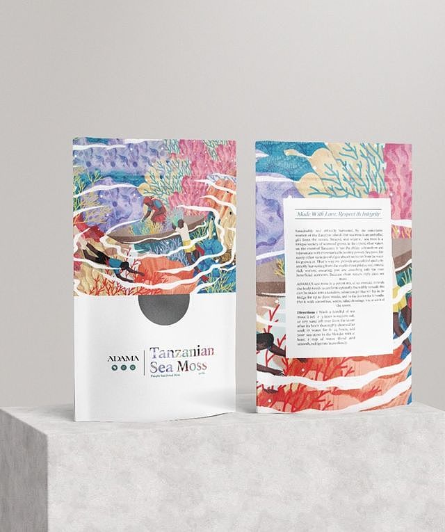 ADAMA 海藻插画包装（图ZMjcxNTA0NTUy） - 商业插画 - 站酷设计师王雪曈Tong原创素材 - 站酷ZCOOL