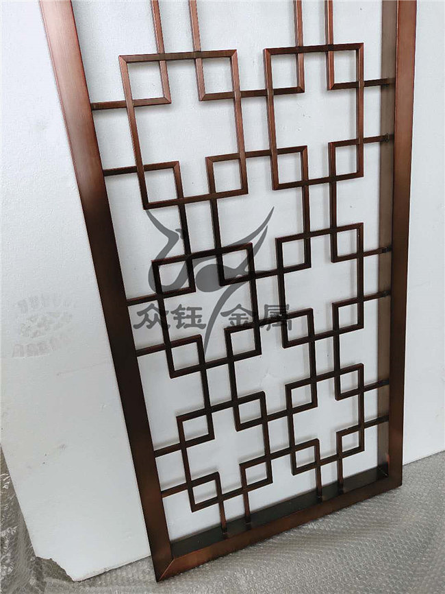 只要装饰就能用到的中式不锈钢红古铜屏风隔断