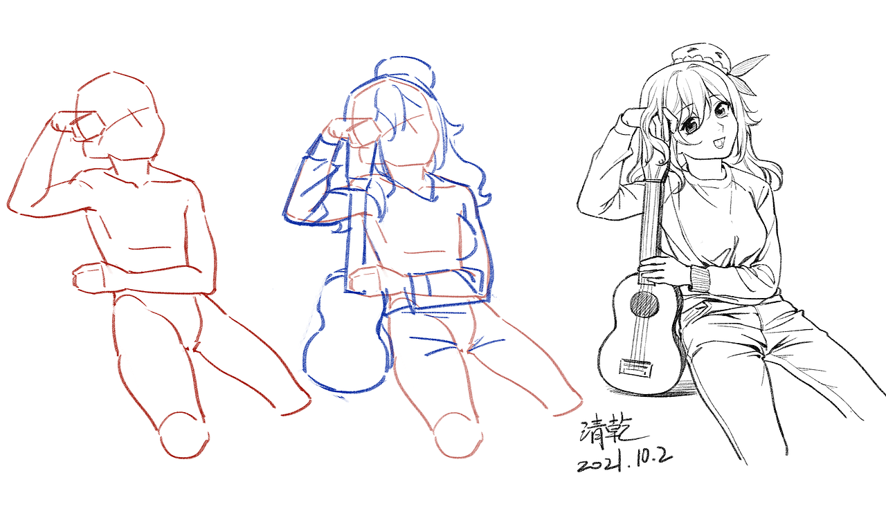 【每日一画】人物速写练习第一周（图ZMjcyNzIwMTA4） - 单幅漫画 - 站酷设计师清乾乾原创素材 - 站酷ZCOOL