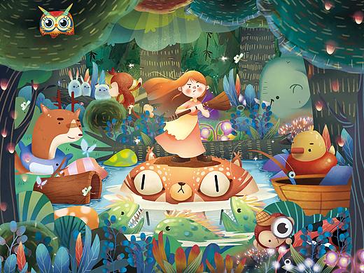 儿童插画-丛林探险记