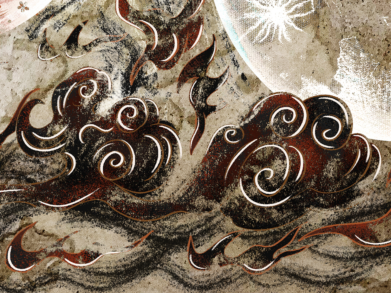 敦煌壁画致中秋（图ZMjY0MzQ1OTAw） - 商业插画 - 站酷设计师Fei先生原创素材 - 站酷ZCOOL