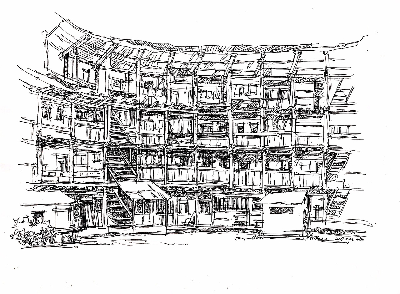 钢笔手绘（2）福建土楼（图ZODAzMjQ5MTI=） - 艺术插画 - 站酷设计师雯小原创素材 - 站酷ZCOOL