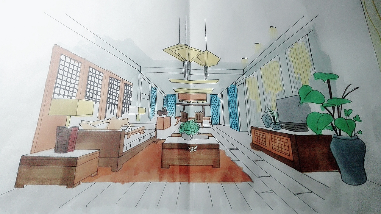 室内设计草图练习