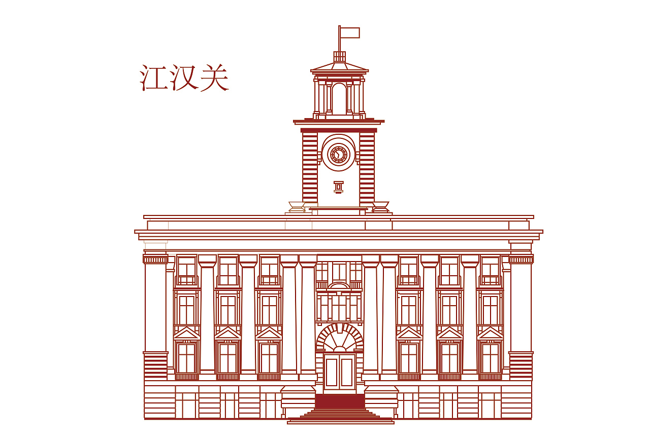 武汉老建筑矢量图