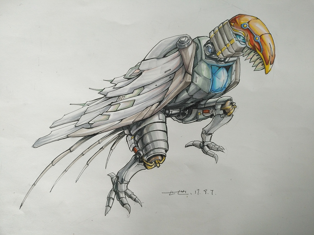 鸟人。（图ZOTExODA1NTY=） - 商业插画 - 站酷设计师阿勋小跑原创素材 - 站酷ZCOOL