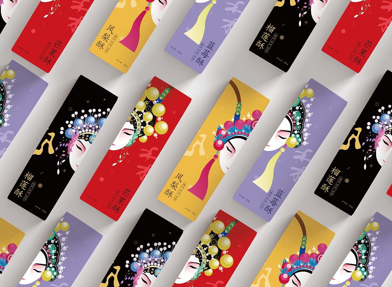 一套以北京特色京剧"为特色食品的包装