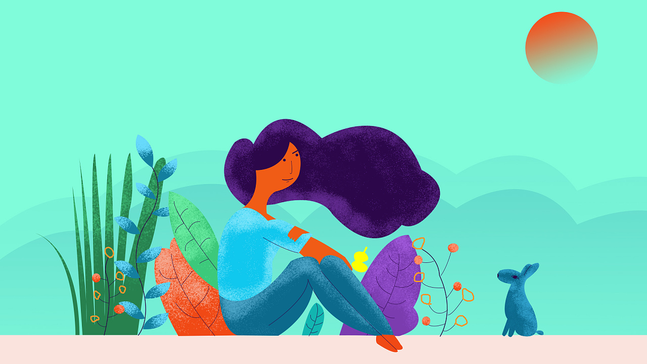 扁平肌理风格插画