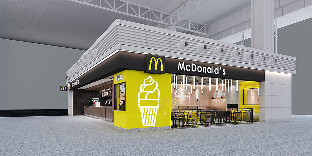 麦当劳时尚简约风格!#店面装修 #装修设计 #麦当劳