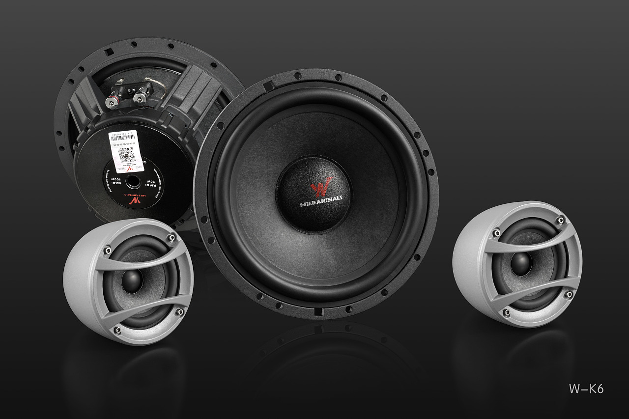 野兽汽车音响同芯轴三分频喇叭w-k6