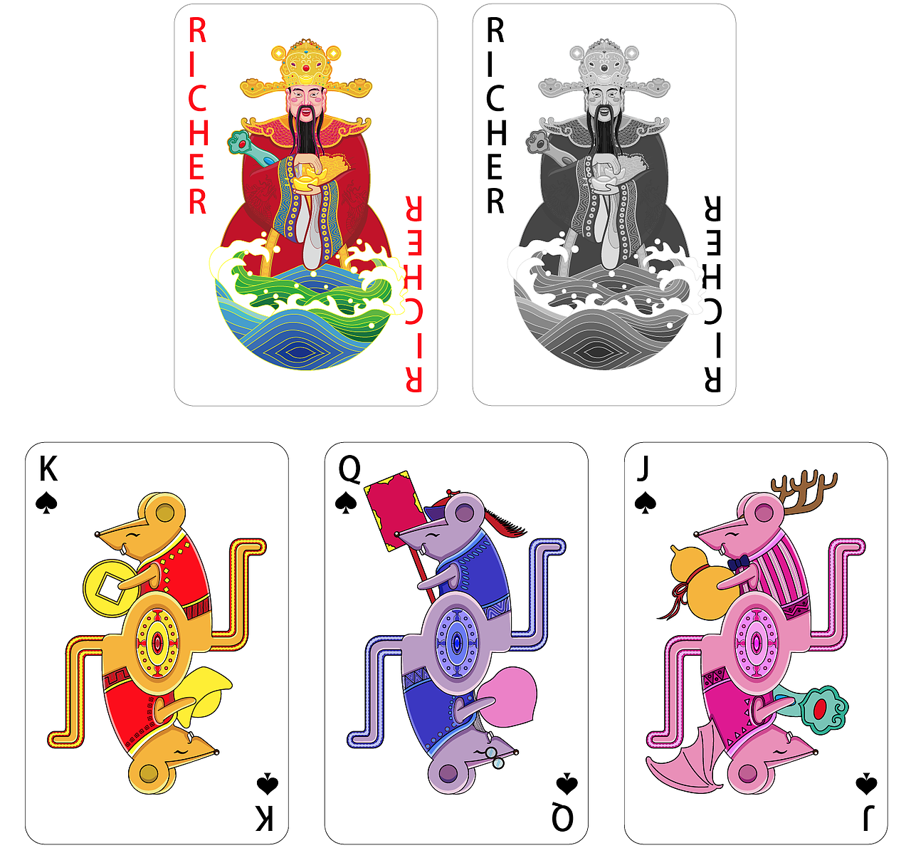 《五鼠运财》插画设计