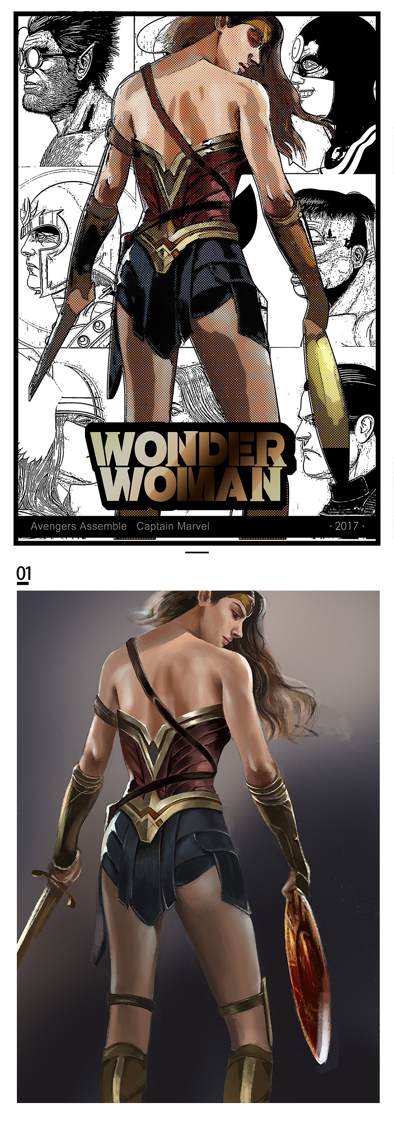 《 神奇女侠》—漫威插画风格海报（图ZODE0NDkxNDA=） - 商业插画 - 站酷设计师田大为原创素材 - 站酷ZCOOL