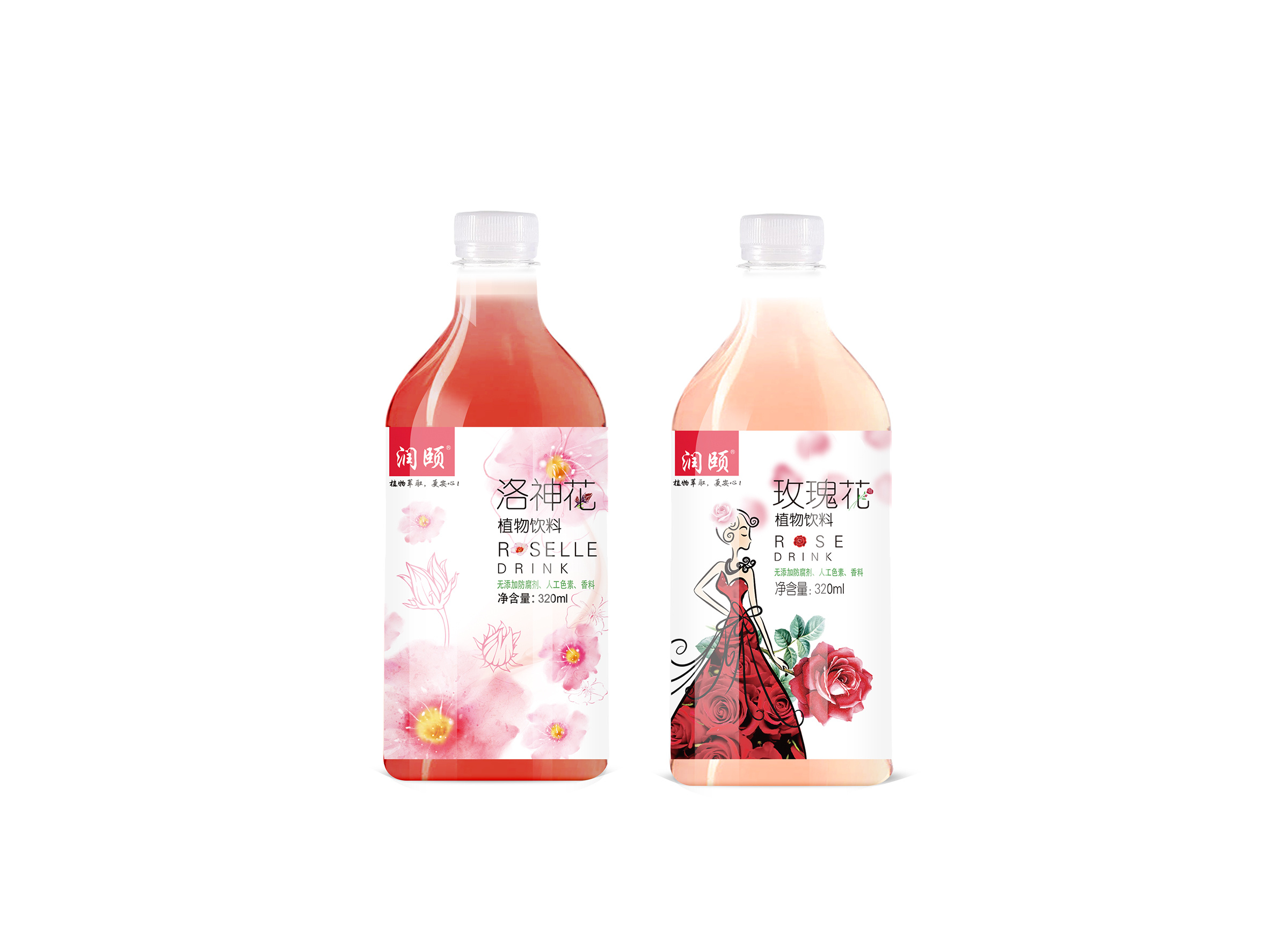 玫瑰花-洛神花 饮料包装设计