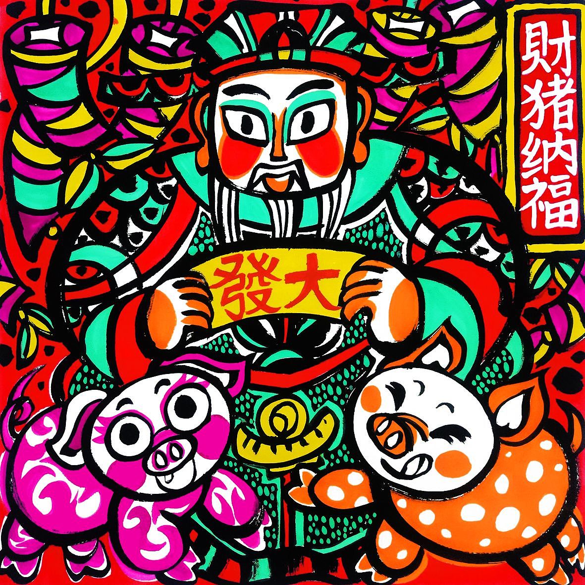 成都年画·十二生肖（图ZMzM3NTI2NDM2） - 绘画 - 站酷设计师博博画年画原创素材 - 站酷ZCOOL