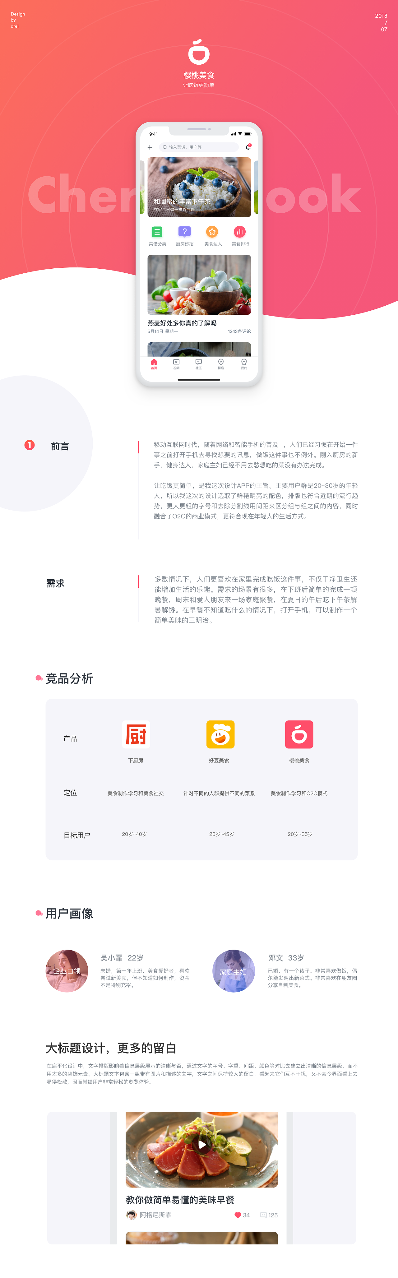 樱桃美食1.0-美食APP设计（图ZMTIwODM2MTM2） - APP界面 - 站酷设计师Afei_zz原创素材 - 站酷ZCOOL