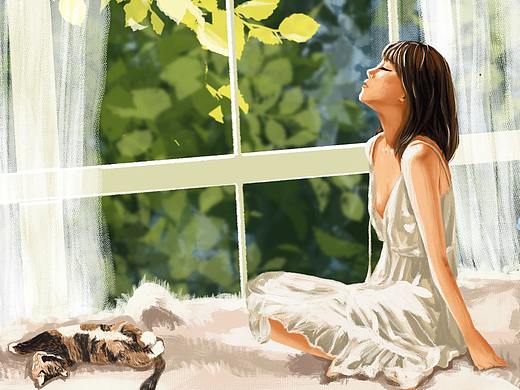 漂亮女孩系列插画