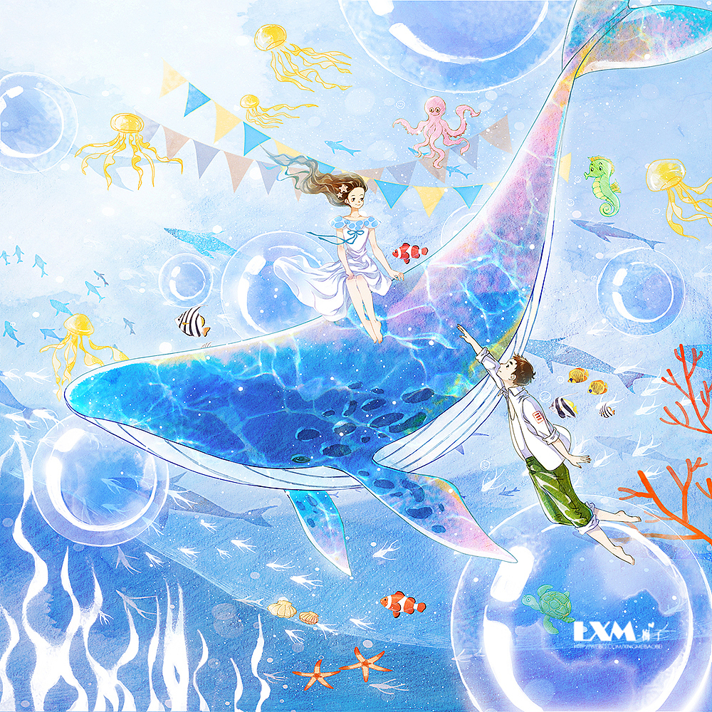 蓝色系|插画|商业插画|lxm梅子_原创作品-站酷zcool