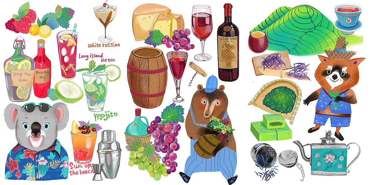 大家都喜欢喝的饮料 大合照！（图ZNDM3MDk5Njg=） - 商业插画 - 站酷设计师vivien_zxw原创素材 - 站酷ZCOOL