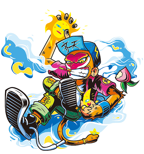 手拿日月摘星辰（图ZNjIzODY5Njg=） - 新锐潮流插画 - 站酷设计师POKKKk原创素材 - 站酷ZCOOL