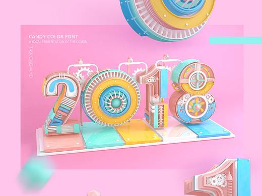 C4D字体设计-材质运用