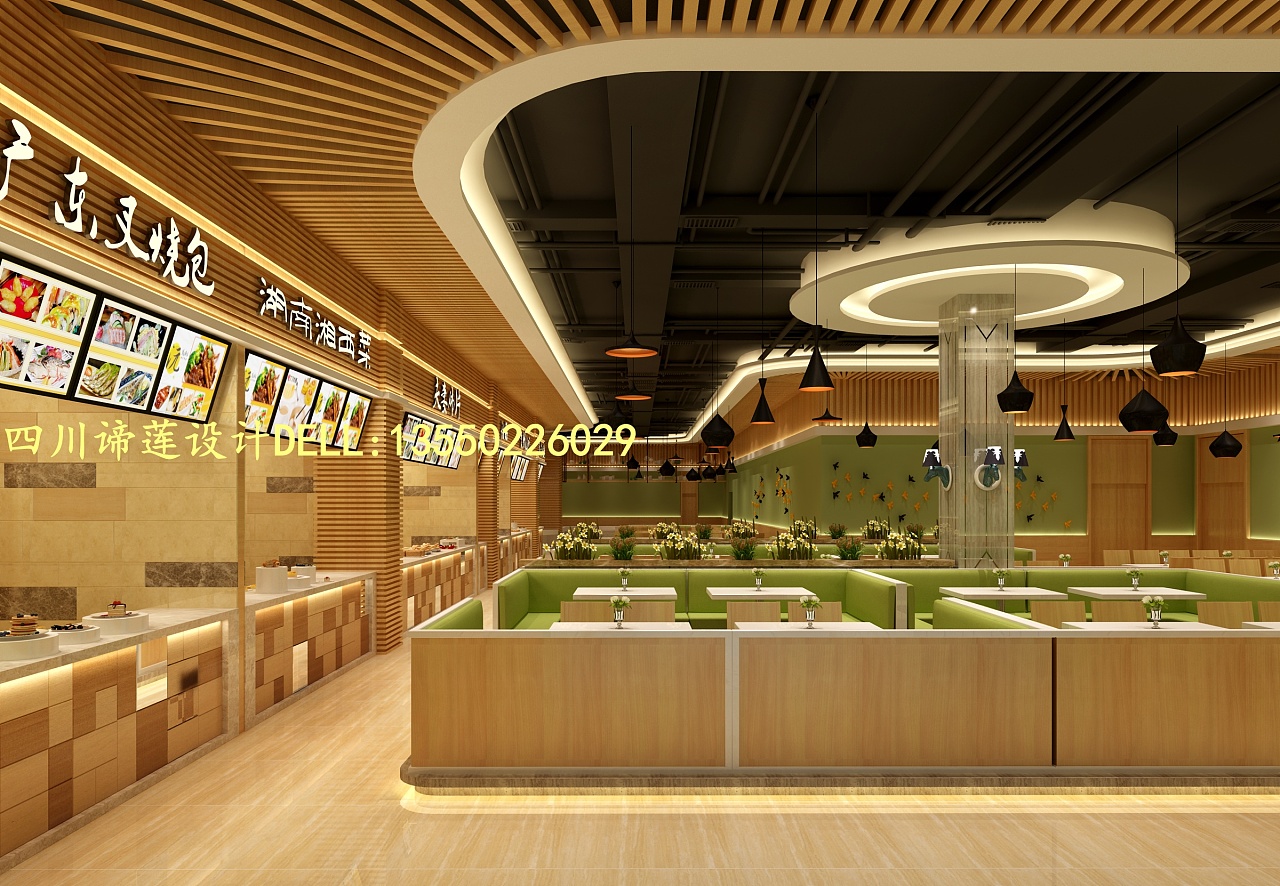西安华润万象城食通天美食广场-美食广场设计-商业设计-商业空间设计-餐厅设计-金枫设计