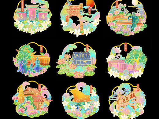 冰箱贴徽章设计|扬州邵伯古镇